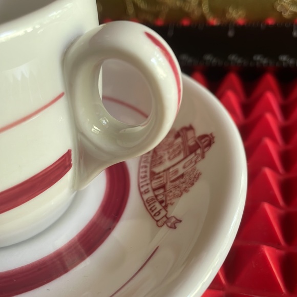 ANTIQUE “ UNIVERSITY CLUB “ HEAVY FOOD SERVICE GRADE TEACUP AND SAUCER - Picture 5 of 11